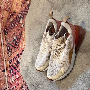 Nike Stylish Cream and Orange Sneakers